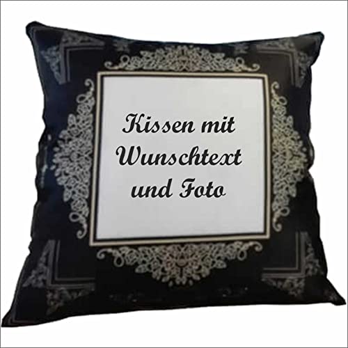 INDIGOS UG Foto-Kissen mit eigenem Foto individuell Bedruckt - Wolf - selbst gestalten - 38x38 cm - bunt - mit Kissenfüllung - personalisierte Geschenkidee - Kopfkissen - Fotokissen von INDIGOS UG