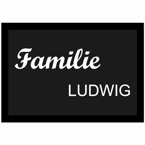 INDIGOS UG - Fussmatte - Familie - mit Wunschtext Bedruckt 90x60 cm - individuell personalisiert - Türmatte - Schmutzfangmatte für Tür und Hausflur von INDIGOS UG