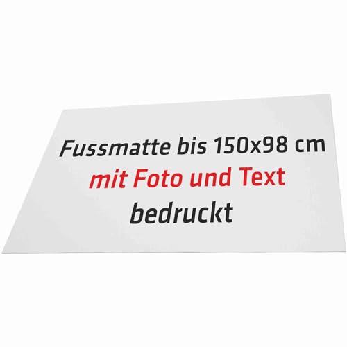 INDIGOS UG Fussmatte personalisiert - L - Bedruckt 100x60 cm - mit Wunschtext und Foto individuell beschriftet - Fußabtreter - Türmatte - Schmutzfangmatte - Tür - Büro - Restaurant - Firma von INDIGOS UG