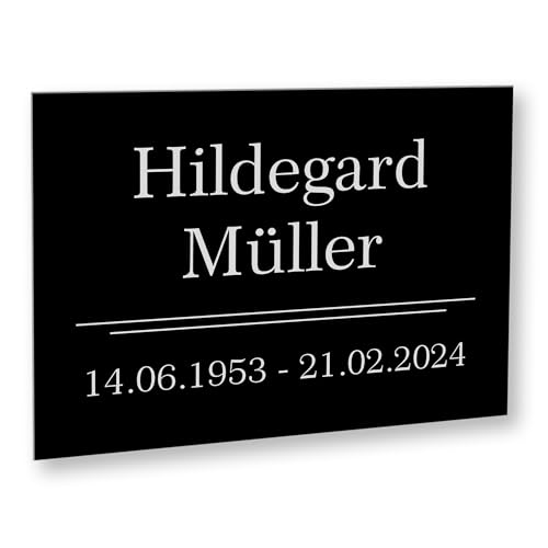 INDIGOS UG - Gedenktafel - 40x30 cm - wetterfeste Grabplatte als Grabstecker - Text und Datum - Schilder selbst gestalten mit Wunschname & Datum bedruckt INDIGOS UG - Gedenktafel - 40x30 cm - wetterfeste Grabplatte als Grabstecker - Text und Datum - Schilder selbst gestalten mit Wunschname & Datum bedruckt von INDIGOS UG
