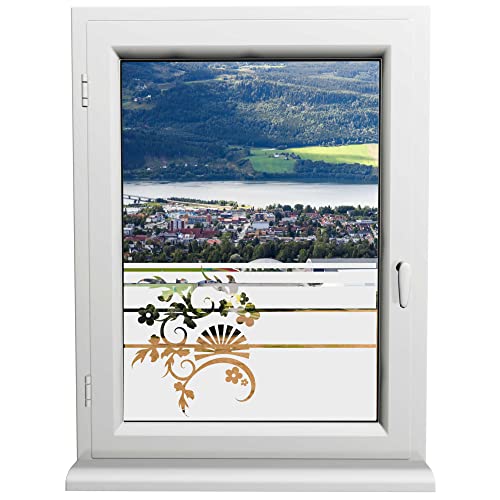 INDIGOS UG - Glasdekorfolie - Japanischer Fan - Sonnenschutz H50Line - Sichtschutzfolie - Fensterfolie - für die Küche, Bad ans Fenster, Sichtschutz von INDIGOS UG