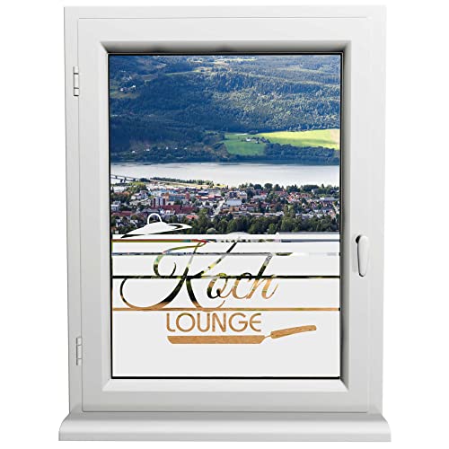 INDIGOS UG - Glasdekorfolie - Koch Lounge - Sonnenschutz H50Line - Sichtschutzfolie - Fensterfolie - für die Küche, Bad ans Fenster, Sichtschutz von INDIGOS UG