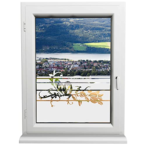 INDIGOS UG - Glasdekorfolie - Schmetterling - Sonnenschutz H50Line - Sichtschutzfolie - Fensterfolie - für die Küche, Bad ans Fenster, Sichtschutz von INDIGOS UG