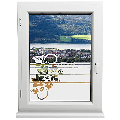 INDIGOS UG - Glasdekorfolie - Schmetterling fliegt- Sonnenschutz H50Line - Sichtschutzfolie - Fensterfolie - für die Küche, Bad ans Fenster, Sichtschutz von INDIGOS UG