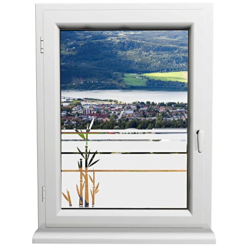 INDIGOS UG - Glasdekorfolie - Wasser Bambus - Sonnenschutz H50Line - Sichtschutzfolie - Fensterfolie - für die Küche, Bad ans Fenster, Sichtschutz von INDIGOS UG