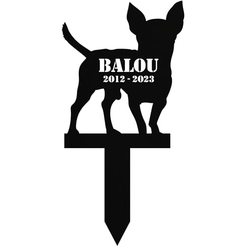 INDIGOS UG - Grabschmuck Hund - Chihuahua - 40 cm - wetterfester Gedenkpfahl als Grabstecker - Wunschname & Datum - Schilder selbst gestalten Wunschtext - Haustier, Trauer INDIGOS UG - Grabschmuck Hund - Chihuahua - 40 cm - wetterfester Gedenkpfahl als Grabstecker - Wunschname & Datum - Schilder selbst gestalten Wunschtext - Haustier, Trauer von INDIGOS UG