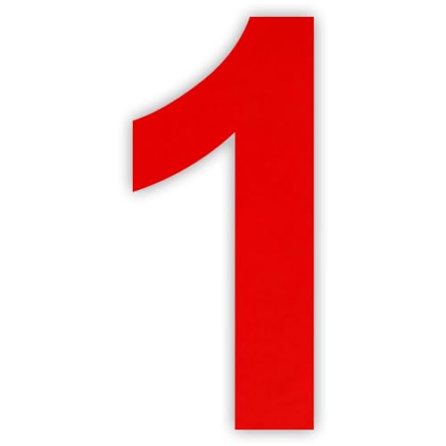 INDIGOS UG - Hausnummer Aluverbundplatte - Ziffer 1 - rot - 20 cm - Schilder selbst gestalten - wetterfest - Hausnummer für Ihr Zuhause, als Geschenk, Freunde, Familie, Einzug von INDIGOS UG