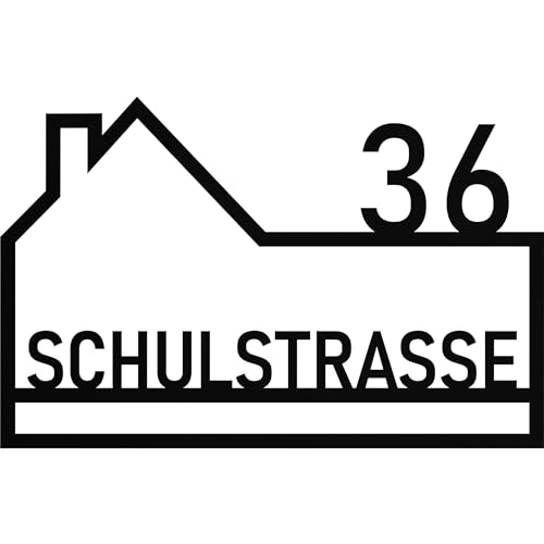 INDIGOS UG - Haustürschild Aluverbundplatte - Türschild Haus - 70 cm - Straßenschild mit Hausnummer - Wunschtext zum personalisieren - als Türschild für Familie, Freunde, Geschenk von INDIGOS UG