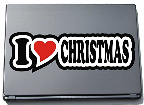 INDIGOS UG I Love Heart Aufkleber Decal Sticker Laptopskin 210 mm I Love Christmas von INDIGOS UG