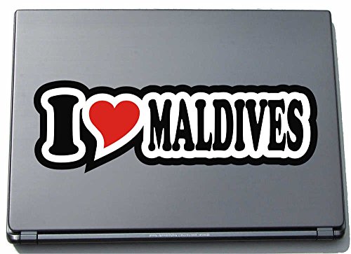INDIGOS UG I Love Heart Aufkleber Decal Sticker Laptopskin 210 mm I Love Maldives von INDIGOS UG