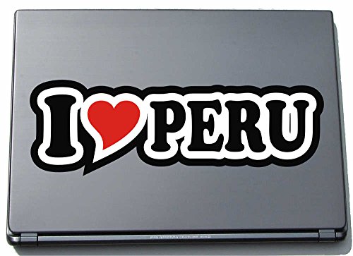 INDIGOS UG I Love Heart Aufkleber Decal Sticker Laptopskin 210 mm I Love Peru von INDIGOS UG