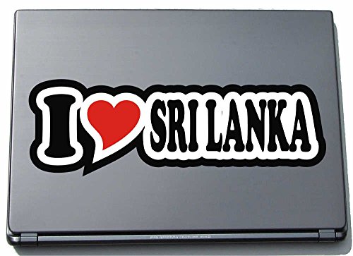 INDIGOS UG I Love Heart Aufkleber Decal Sticker Laptopskin 210 mm I Love SRI Lanka von INDIGOS UG