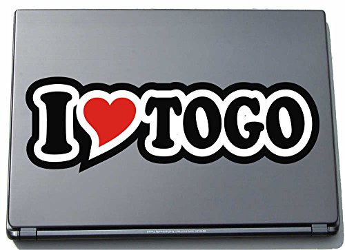 INDIGOS UG I Love Heart Aufkleber Decal Sticker Laptopskin 210 mm I Love Togo von INDIGOS UG