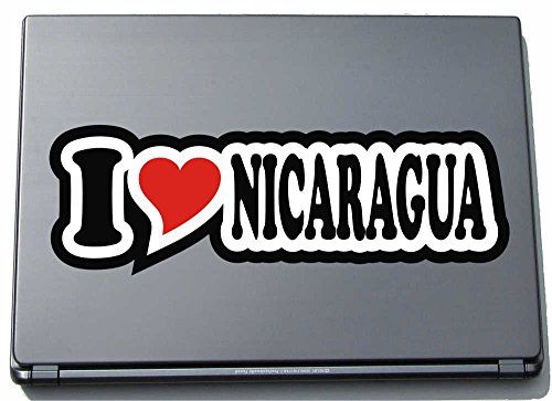 INDIGOS UG I Love Heart Aufkleber Decal Sticker Laptopskin 297 mm I Love Nicaragua von INDIGOS UG