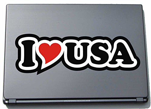 INDIGOS UG I Love Heart Aufkleber Decal Sticker Laptopskin 297 mm I Love USA von INDIGOS UG