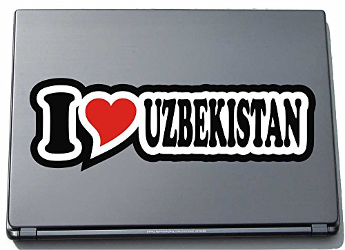 INDIGOS UG I Love Heart Aufkleber Decal Sticker Laptopskin 297 mm I Love Uzbekistan von INDIGOS UG