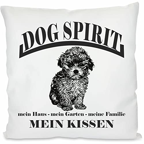 INDIGOS UG Kissen - Maltipoo - Bedruckt mit Hund und Kissenfüllung - Geschenkidee - Kopfkissen - Ruhekissen - Hundekissen - für Bett Körbchen und Couch Schlafplatz von INDIGOS UG