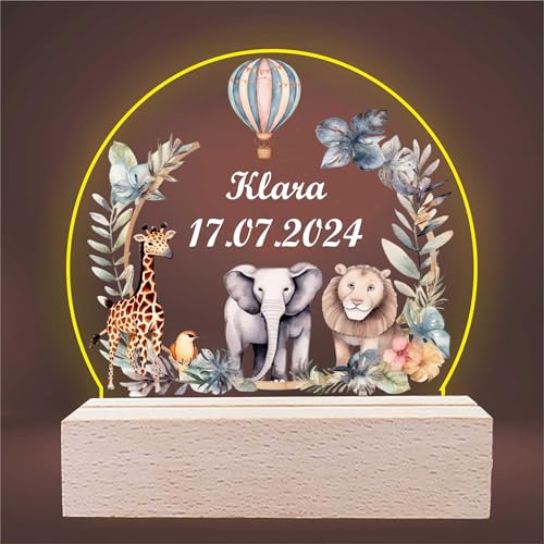 INDIGOS UG - LED Lampe personalisiert - Afrika - personalisierte Lampe für KInder - personalisierte Geschenke - Nachtlampe - Geschenk für Baby und Kinder mit Wunschtext INDIGOS UG - LED Lampe personalisiert - Afrika - personalisierte Lampe für KInder - personalisierte Geschenke - Nachtlampe - Geschenk für Baby und Kinder mit Wunschtext von INDIGOS UG
