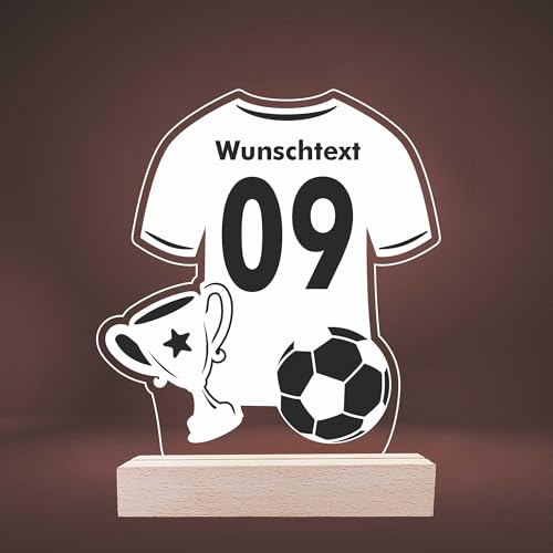 INDIGOS UG - LED Lampe personalisiert - Fussball Trikot weiß - personalisierte Lampe - personalisierte Geschenke mit Wunschtext - Geschenk - optionale Lampe warmweiss INDIGOS UG - LED Lampe personalisiert - Fussball Trikot weiß - personalisierte Lampe - personalisierte Geschenke mit Wunschtext - Geschenk - optionale Lampe warmweiss von INDIGOS UG