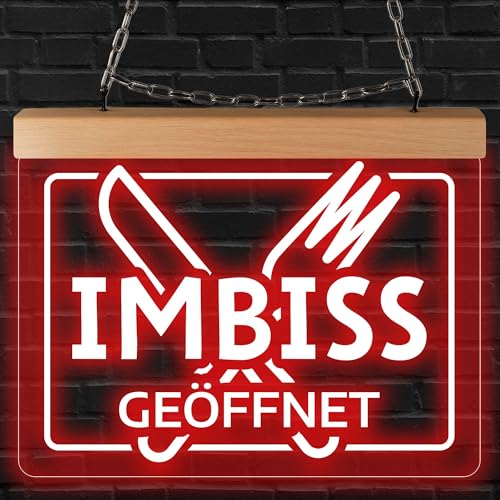 INDIGOS UG - LED Lampen - Leuchtschild - Imbiss geöffnet - graviert - 26x20 cm zum Hängen an Wand oder Scheibe - LED Schild beleuchtet für Büro Laden Praxis Studio Schaufenster Empfang Werbung innen INDIGOS UG - LED Lampen - Leuchtschild - Imbiss geöffnet - graviert - 26x20 cm zum Hängen an Wand oder Scheibe - LED Schild beleuchtet für Büro Laden Praxis Studio Schaufenster Empfang Werbung innen von INDIGOS UG