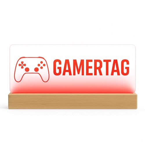 INDIGOS UG - LED Lampen graviert - Gamertag personalisiert 20x8 cm- Lichtschild - benutzerdefiniertes Gamer Tag Schild - Licht - Spielzimmerdekoration mit Username & Wunschtext & RGB INDIGOS UG - LED Lampen graviert - Gamertag personalisiert 20x8 cm- Lichtschild - benutzerdefiniertes Gamer Tag Schild - Licht - Spielzimmerdekoration mit Username & Wunschtext & RGB von INDIGOS UG