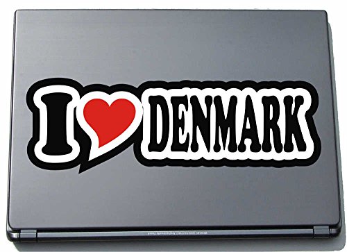INDIGOS UG Laptop Aufkleber I Love Denmark 210 mm - Notebook Aufkleberskin - Dekoration für Laptopdeckel - für Studenten, Büro, Schule, Uni INDIGOS UG Laptop Aufkleber I Love Denmark 210 mm - Notebook Aufkleberskin - Dekoration für Laptopdeckel - für Studenten, Büro, Schule, Uni von INDIGOS UG