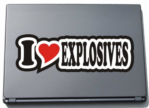 INDIGOS UG Laptopaufkleber - Laptopskin - JDM - Die Cut - Aufkleber - Herz - 210 mm I Love Explosives von INDIGOS UG