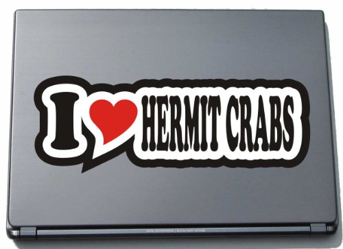 INDIGOS UG Laptop Aufkleber I Love Hermit Crabs 210 mm - Notebook Aufkleberskin - Dekoration für Laptopdeckel - für Studenten, Büro, Schule, Uni INDIGOS UG Laptop Aufkleber I Love Hermit Crabs 210 mm - Notebook Aufkleberskin - Dekoration für Laptopdeckel - für Studenten, Büro, Schule, Uni von INDIGOS UG