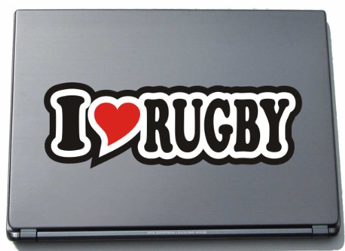 INDIGOS UG Laptop Aufkleber I Love Rugby 210 mm - Notebook Aufkleberskin - Dekoration für Laptopdeckel - für Studenten, Büro, Schule, Uni INDIGOS UG Laptop Aufkleber I Love Rugby 210 mm - Notebook Aufkleberskin - Dekoration für Laptopdeckel - für Studenten, Büro, Schule, Uni von INDIGOS UG