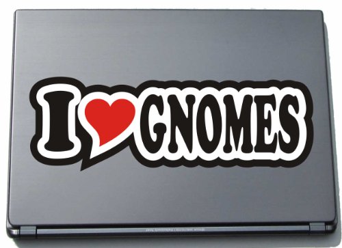 INDIGOS UG Laptopaufkleber - Laptopskin - JDM - Die Cut - Aufkleber - Herz - 297 mm I Love Gnomes von INDIGOS UG