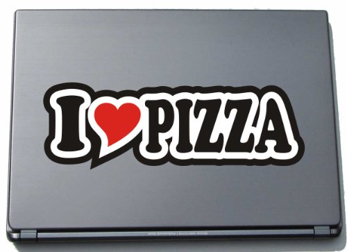INDIGOS UG Laptopaufkleber - Laptopskin - JDM - Die Cut - Aufkleber - Herz - 297 mm I Love Pizza von INDIGOS UG