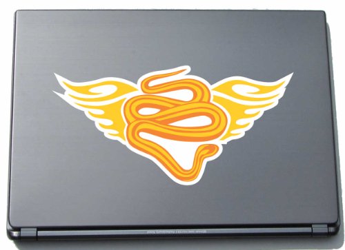 INDIGOS UG Laptopskin Aufkleber Decal Sticker Laptop 210mmx105mm Schlange mit Flügeln Gravur von INDIGOS UG