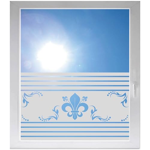 INDIGOS UG - Lilie - ab 800x500 mm - Glasdekorfolie Silber fein satiniert - Blickdicht - Folie Duschkabine - Bad - Fensterfolie - selbstklebend - Dusche Sichtschutzfolie - individuelle Breite - matt von INDIGOS UG