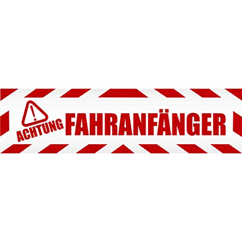 INDIGOS UG - Magnetschild Auto Achtung ! - Fahranfänger mit Rahmen 30 x 8 cm reflektierend - Magnetfolie LKW Truck Transporter Baustellenfahrzeug Firmenwagen - flexibel abnehmbar und von INDIGOS UG
