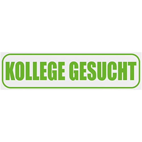 INDIGOS UG - Magnetschild Auto Kollege gesucht 30 x 8 cm neongrün - Magnetfolie LKW Truck Transporter Baustellenfahrzeug Firmenwagen - flexibel abnehmbar, wetterfest & wiederverwendbar von INDIGOS UG