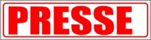 INDIGOS UG - Magnetschild Auto Presse 30 x 8 cm reflektierend - Magnetfolie LKW Truck Transporter Baustellenfahrzeug Firmenwagen - flexibel abnehmbar, wetterfest & wiederverwendbar von INDIGOS UG