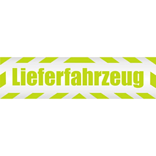 INDIGOS UG - Magnetschild Auto Lieferfahrzeug mit Rahmen 30 x 8 cm Neongelb - Magnetfolie LKW Truck Transporter Baustellenfahrzeug Firmenwagen - flexibel abnehmbar, wetterfest von INDIGOS UG