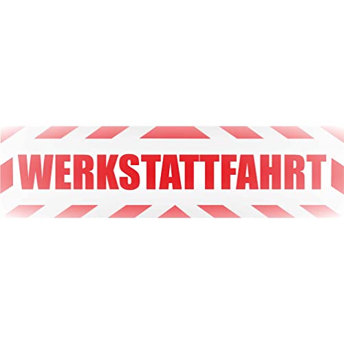 INDIGOS UG - Magnetschild Auto Werkstattfahrt mit Rahmen 45 x 12 cm reflektierend - Magnetfolie LKW Truck Transporter Baustellenfahrzeug Firmenwagen - flexibel abnehmbar, wetterfest von INDIGOS UG