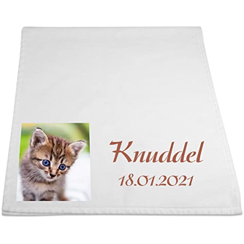 INDIGOS UG - Mikrofaser Handtuch mit Foto individuell bedruckt Motiv - selbst gestalten - 50x100 cm - personalisierte Geschenk-Idee - 100% Baumwolle - Fotohandtuch mit eigenem Wunschtext - Hotel, Home von INDIGOS UG