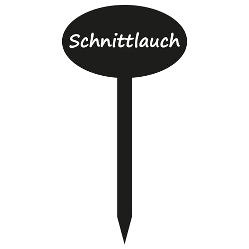 INDIGOS UG - Pflanzenstecker aus Aluverbundplatte - für Garten, Beet - Schnittlauch - 11,5 cm hoch - wetterfest - Pflanzenschilder beschriftet - Beetschilder, Kräuter, Gemüse, Obst, Blumen von INDIGOS UG