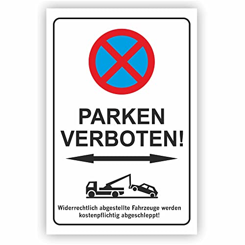 INDIGOS UG - Schilder - 297x210mm - Schild DIN A4 2 Stück - Absolutes Halteverbot - Aluverbundplatte - für Garage, Hotel, Parkplatz, Schule, Carport, Firma von INDIGOS UG