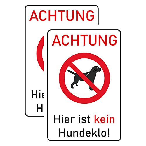 INDIGOS UG - Schilder - 300x200 mm - Schild 2 Stück - Kein Hundeklo - Aluverbundplatte - für Garage, Hotel, Parkplatz, Schule, Carport, Firma von INDIGOS UG