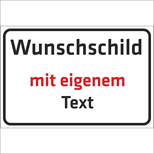 INDIGOS UG - Schilder - WUNSCHTEXT Schild - Alu-Dibond 5 Größen - personalisiert mit Text oder Namen - für Garage, Hotel, Parkplatz, Schule, Carport, Firma von INDIGOS UG