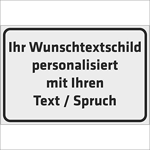 INDIGOS UG - Schilder - WUNSCHTEXT Schild - grau - Alu-Dibond 8 Größen - personalisiert mit Text - Schrift - für Garage, Hotel, Parkplatz, Schule, Carport, Firma - individuell von INDIGOS UG