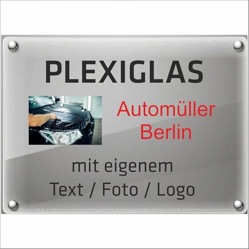 INDIGOS UG - Schilder selbst gestalten - Schild personalisiert mit Foto und Text - Acrylglas 4 mm - 10 Größen - Logo - für Garage, Hotel, Parkplatz, Schule, Carport, Firma - individuell INDIGOS UG - Schilder selbst gestalten - Schild personalisiert mit Foto und Text - Acrylglas 4 mm - 10 Größen - Logo - für Garage, Hotel, Parkplatz, Schule, Carport, Firma - individuell von INDIGOS UG