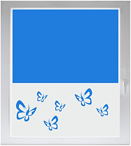 INDIGOS UG Sichtschutzfolie Glasdekorfolie Fensterfolie mit Motiv satiniert Blickdicht - w184 Schmetterlinge - 1000 mm Länge - 500 mm Höhe Viereck von INDIGOS UG