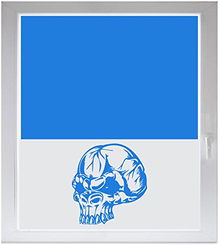 INDIGOS UG Sichtschutzfolie Glasdekorfolie Fensterfolie mit Motiv satiniert Blickdicht - w927 Totenschädel - Skull - Totenkopf - 1200 mm Länge - 500 mm Höhe Viereck von INDIGOS UG