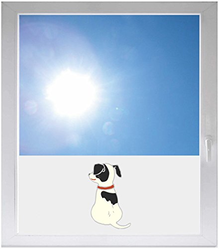 INDIGOS UG Sichtschutzfolie Sonnenschutz Glasdekorfolie Fensterfolie mit Motiv satiniert Blickdicht - GMD234 - lustiger Hund - 800x500mm von INDIGOS UG