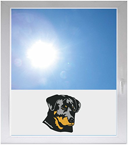 INDIGOS UG - Fensterfolie Blickdicht Rottweiler Hund Dogge Welpe Hündchen - 1000x500mm - Sonnenschutzfolie Fenster - Sichtschutzfolie Fenster Bad, Küche, Fenster, Milchglasfolie von INDIGOS UG
