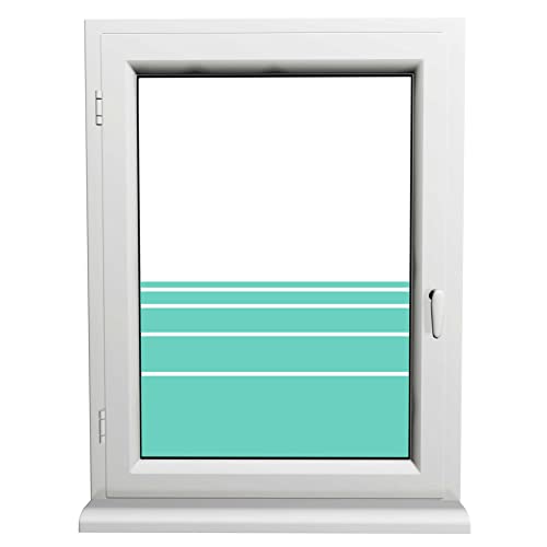 INDIGOS UG Sichtschutzfolie - selbstklebend matt - Mint - dynamische Streifen - Fenster - für Innen und Außen geeignet - Schaufenster - Sonnenschutz von INDIGOS UG